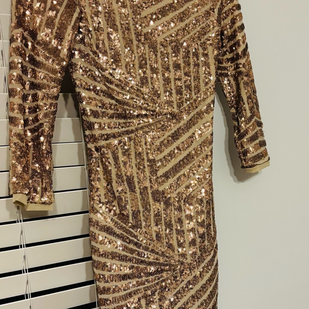 Forever 21 Gold Sequin Asymmetrical Dress